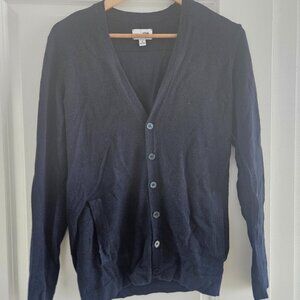 Frank + Oak Slim Fit Wool Cardigan Black XS